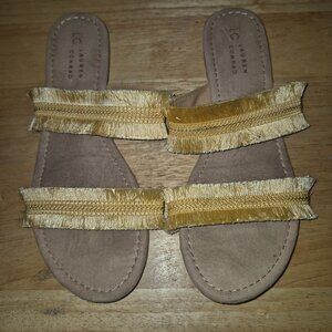 Lauren Conrad Yellow Fringe Sandals Women's Size Large 8/9